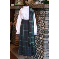 Ladies Kilt with Sash available in 25 Tartans with Brooch and Kilt Pin (4 Items)  